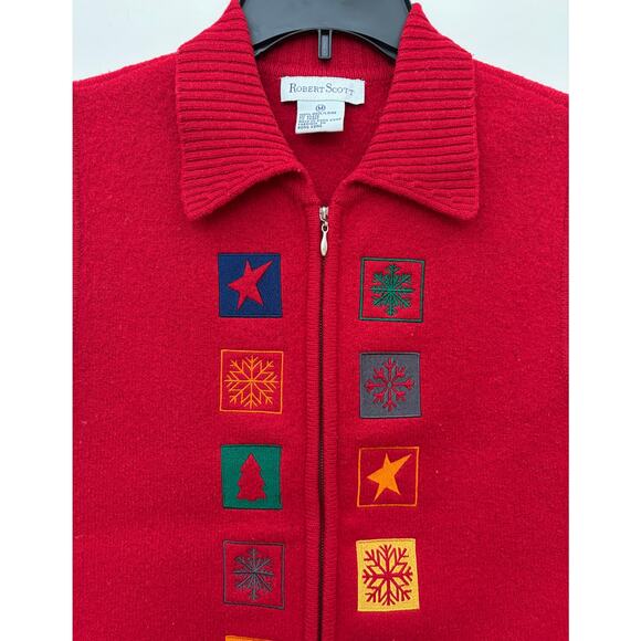Robert Scott 100% Wool Sweater Vest Women’s Medium VTG Holiday Button Up EUC - Picture 2 of 8